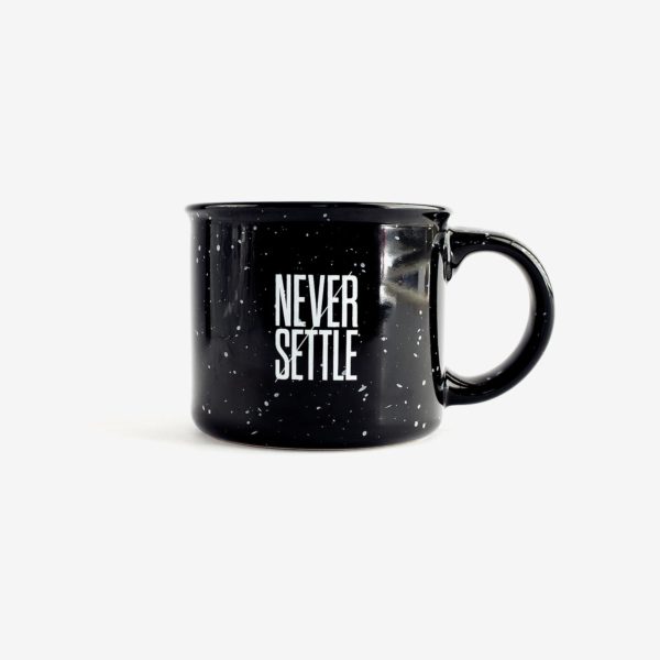 never settle mug